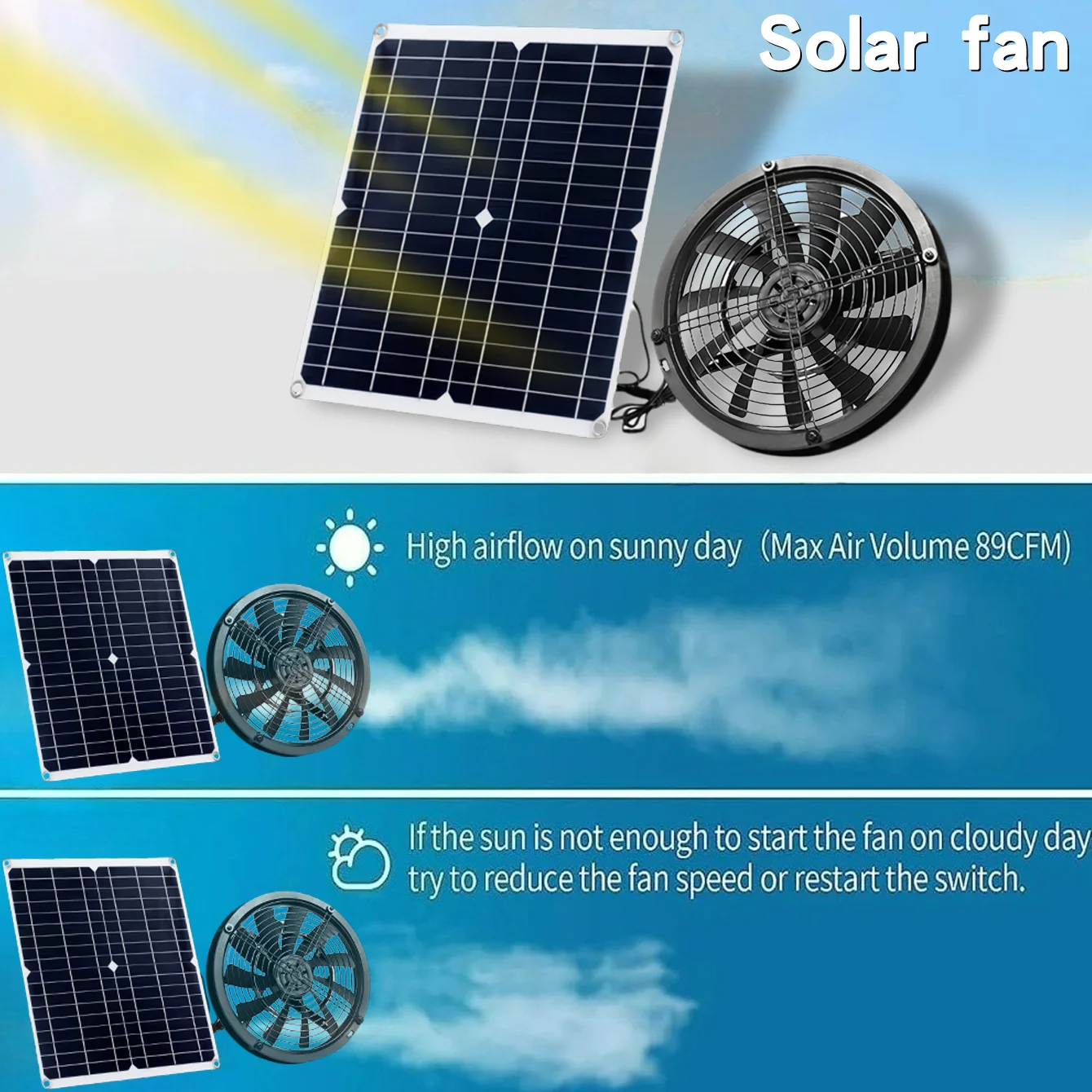 NEW 6 Inch Solar Exhaust Fan K - Renewable Energy House 评论和价格