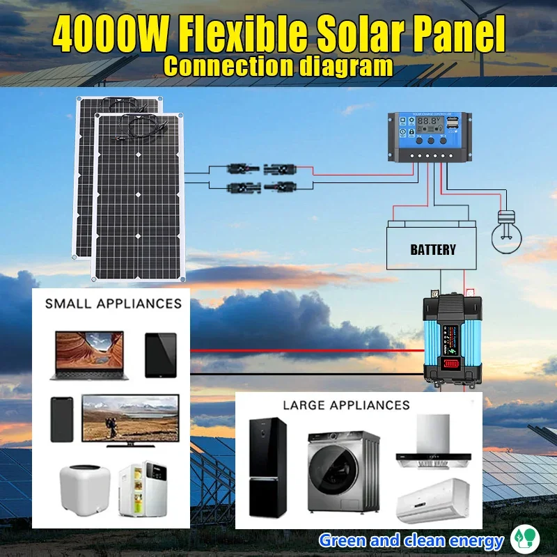 4000W Solar Panel Kit 12V To 1 - Renewable Energy House 评论和价格